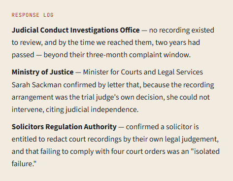 The court trial which the judge failed to record